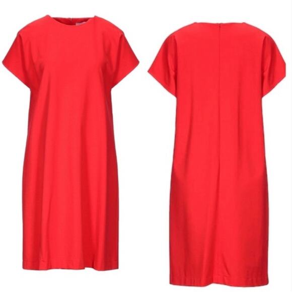 Harris Wharf London Red Shift Dress Size 8 - Picture 1 of 10